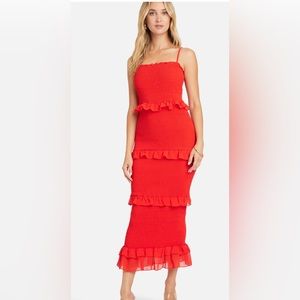 Bebe Smocked Midi Dress
